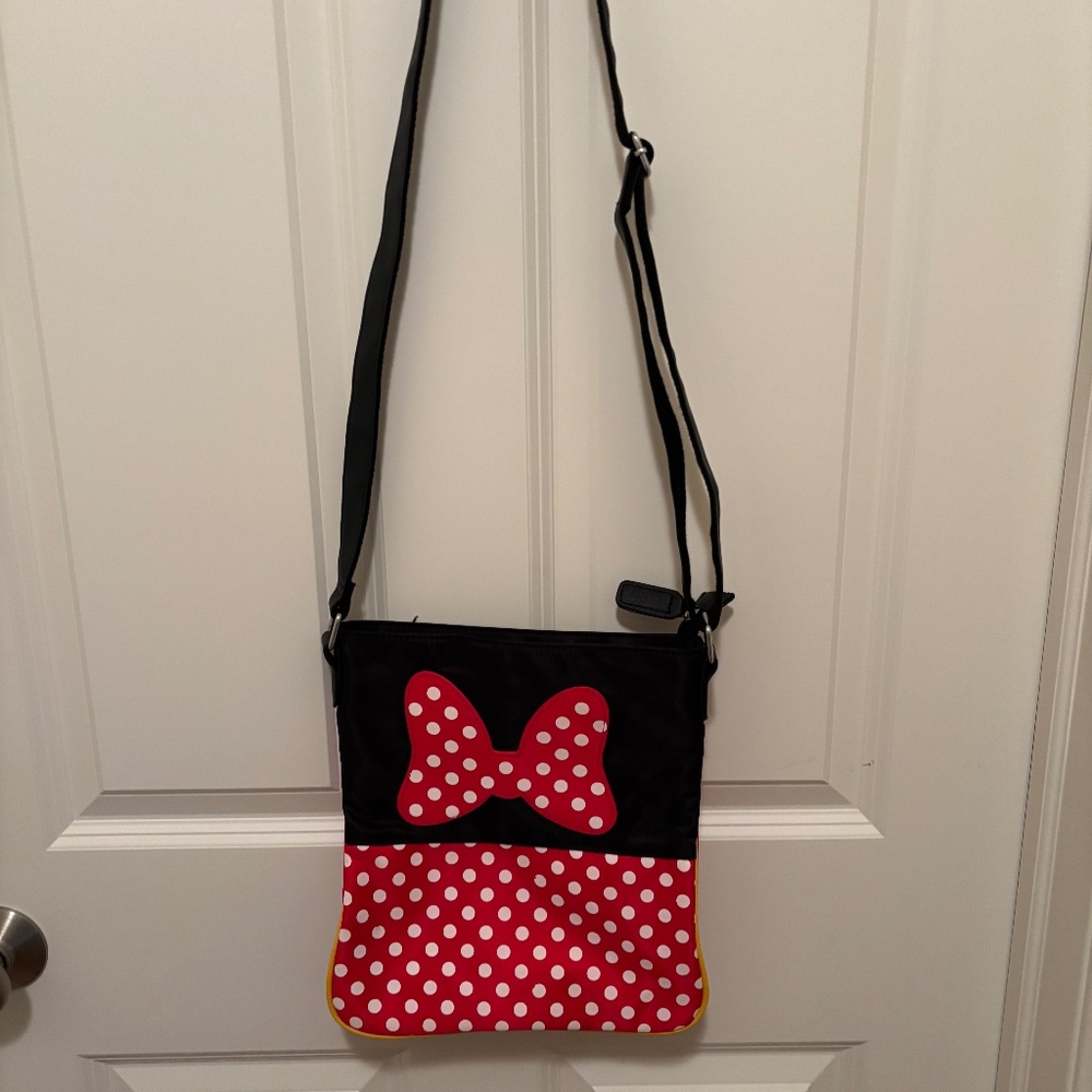 Disney Parks Cross Bag Mickey/ Minnie One side Minnie other Mickey